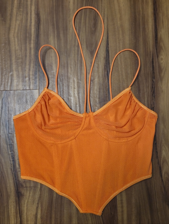 SHEIN Tops - Shein Orange Stretchy Bustier Tank Top Size Small